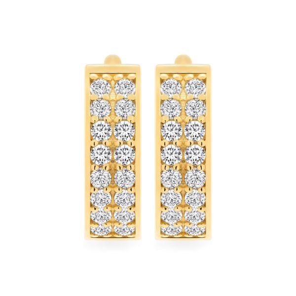 Hoa tai vàng vàng 18K gắn đá CZ DOJI AFEM001020D1CZ1