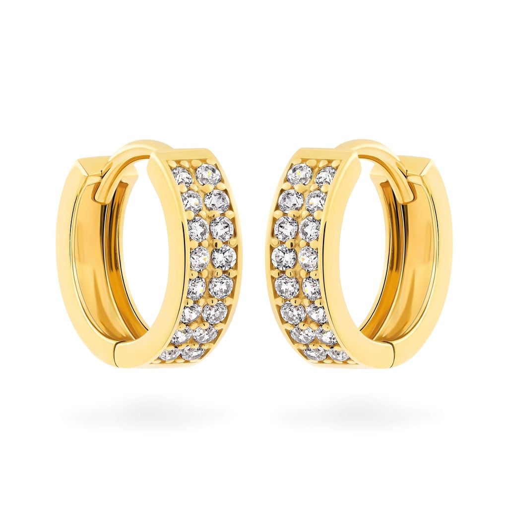 Hoa tai vàng vàng 18K gắn đá CZ DOJI AFEM001020D1CZ1 