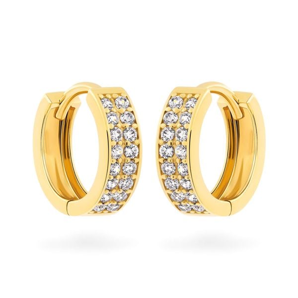 Hoa tai vàng vàng 18K gắn đá CZ DOJI AFEM001020D1CZ1