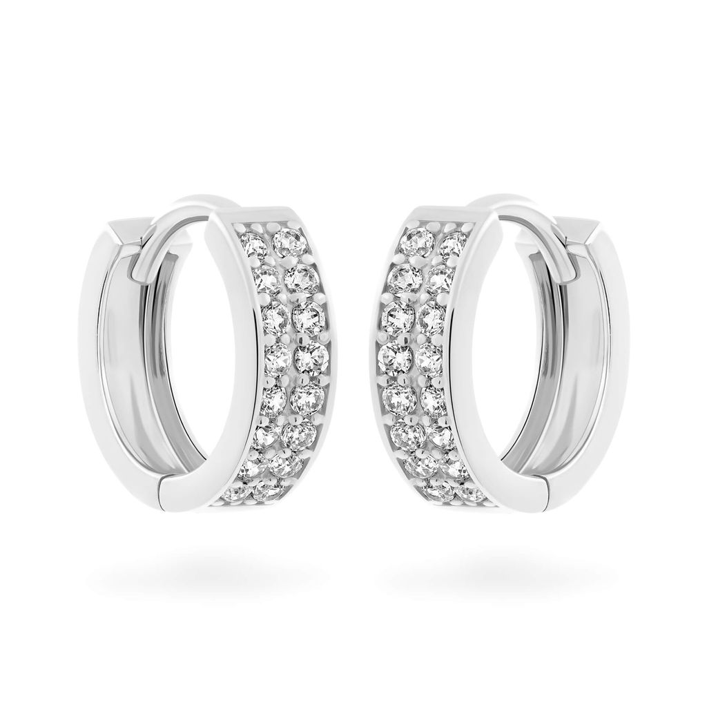 Hoa tai vàng trắng 18K gắn đá CZ DOJI AFEM001020D2CZ1 