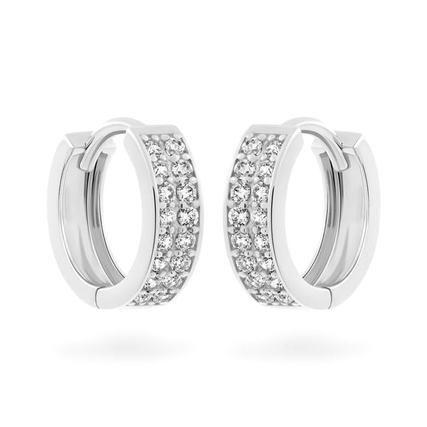 Hoa tai vàng trắng 18K gắn đá CZ DOJI AFEM001020D2CZ1