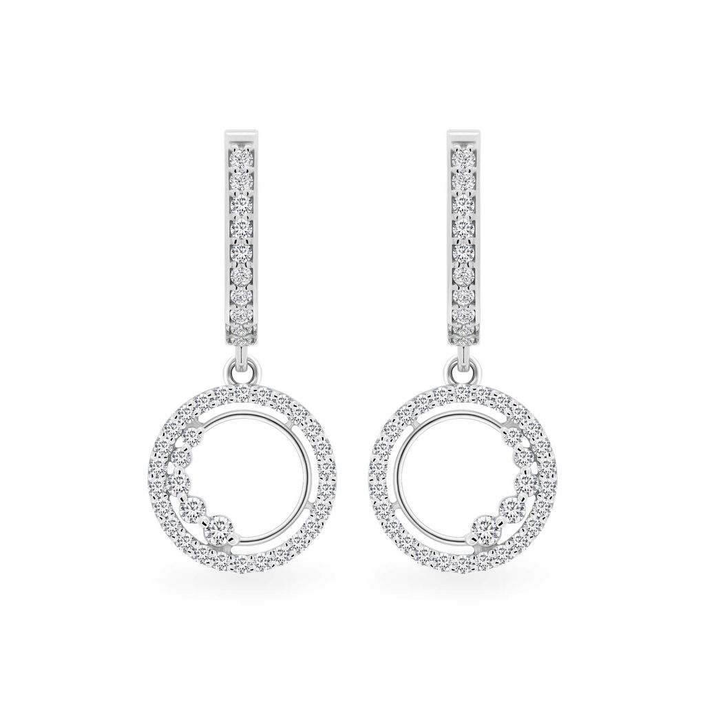 Hoa tai vàng trắng 18K gắn đá CZ DOJI AFEM001095D2CZ1 