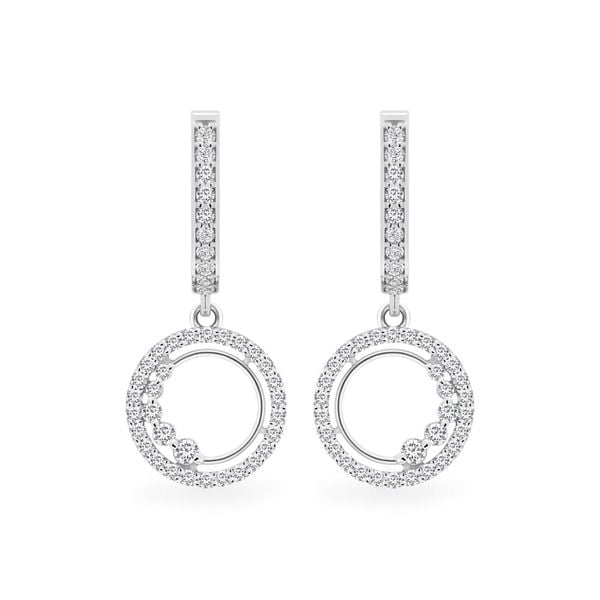 Hoa tai vàng trắng 18K gắn đá CZ DOJI AFEM001095D2CZ1