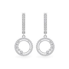 Hoa tai vàng trắng 18K gắn đá CZ DOJI AFEM001095D2CZ1