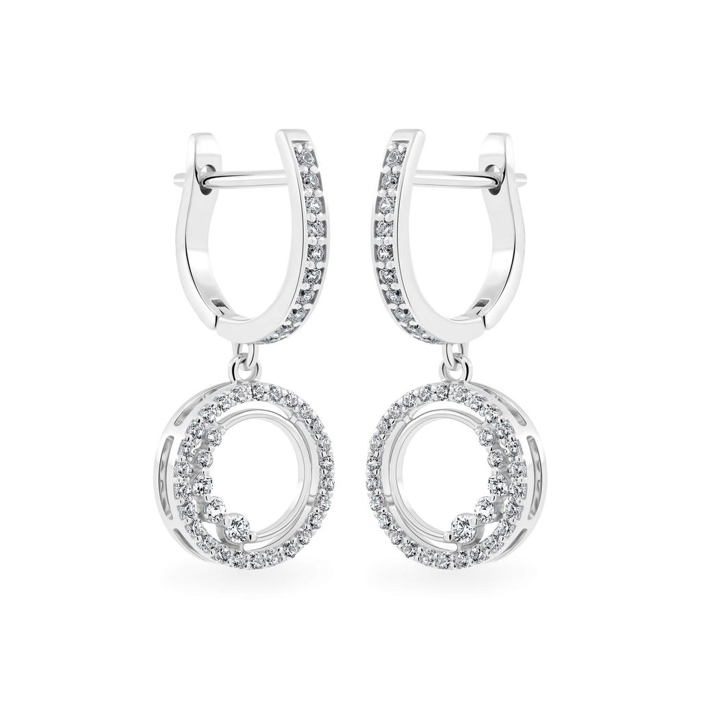 Hoa tai vàng trắng 18K gắn đá CZ DOJI AFEM001095D2CZ1 