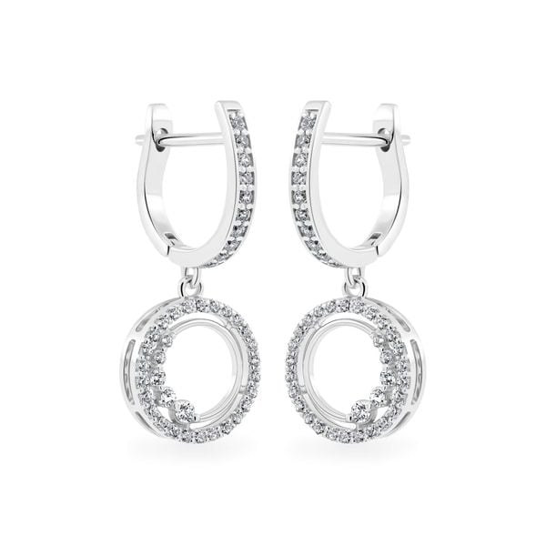 Hoa tai vàng trắng 18K gắn đá CZ DOJI AFEM001095D2CZ1