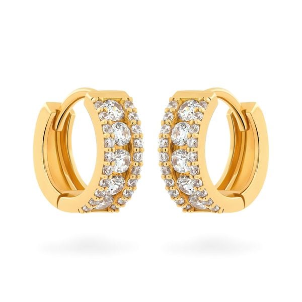 Hoa tai vàng vàng 18K gắn đá CZ DOJI AFEM001097D1CZ1