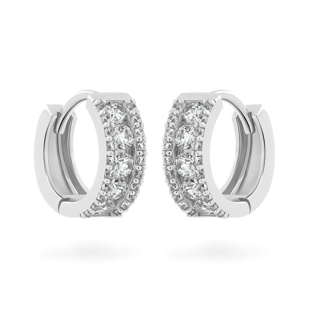 Hoa tai vàng trắng 18K gắn đá CZ DOJI AFEM001097D2CZ1 