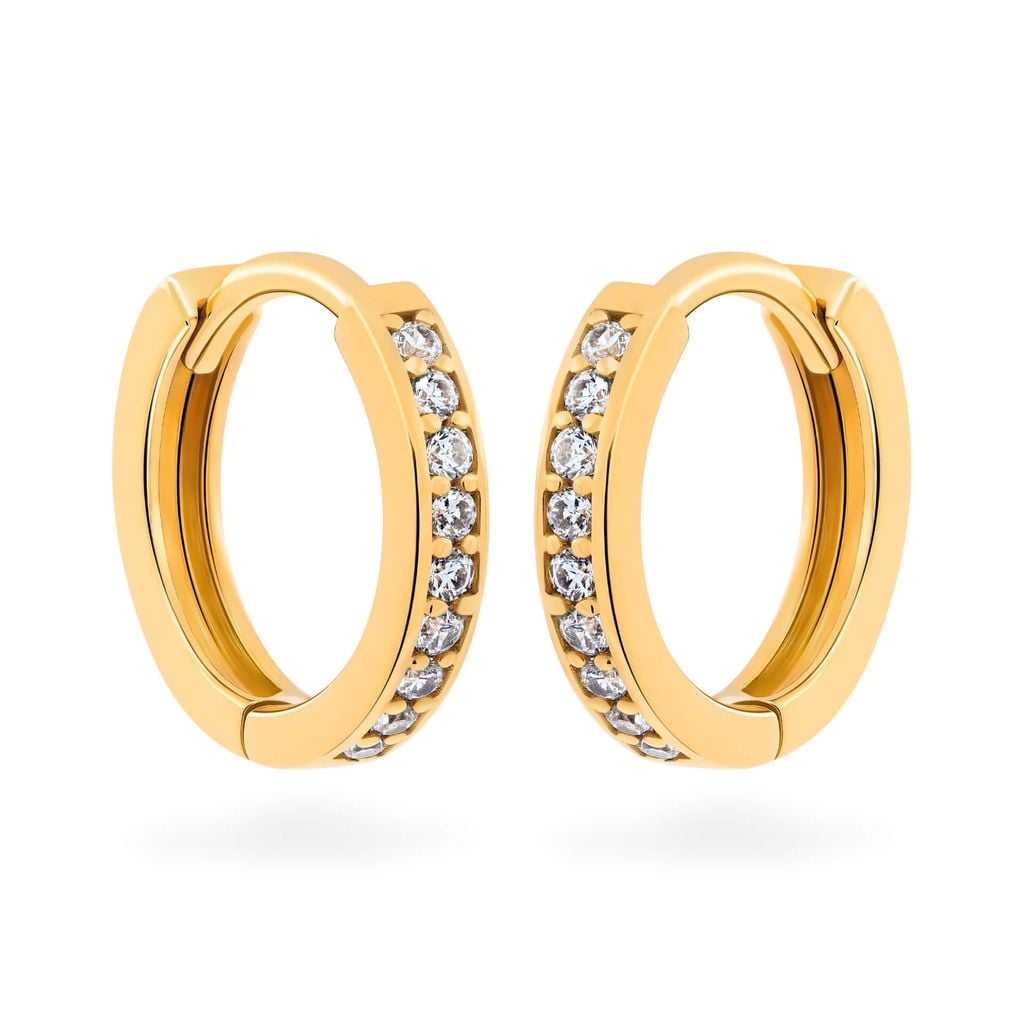 Hoa tai vàng vàng 18K gắn đá CZ DOJI AFEM001098D1CZ1 