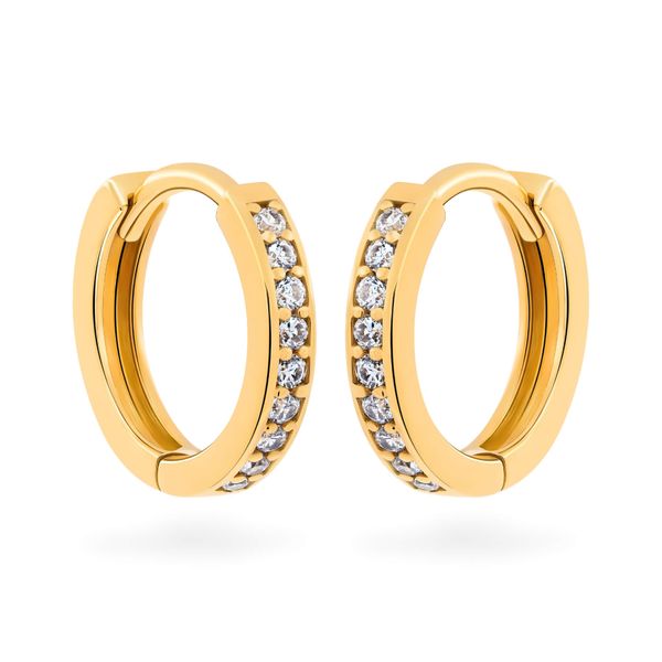 Hoa tai vàng vàng 18K gắn đá CZ DOJI AFEM001098D1CZ1