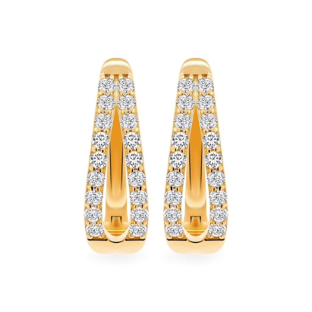 Hoa tai vàng vàng 18K gắn đá CZ DOJI AFEM001099D1CZ1 