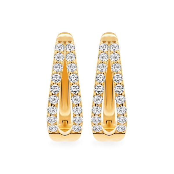 Hoa tai vàng vàng 18K gắn đá CZ DOJI AFEM001099D1CZ1