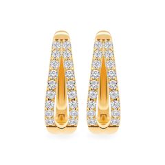 Hoa tai vàng vàng 18K gắn đá CZ DOJI AFEM001099D1CZ1