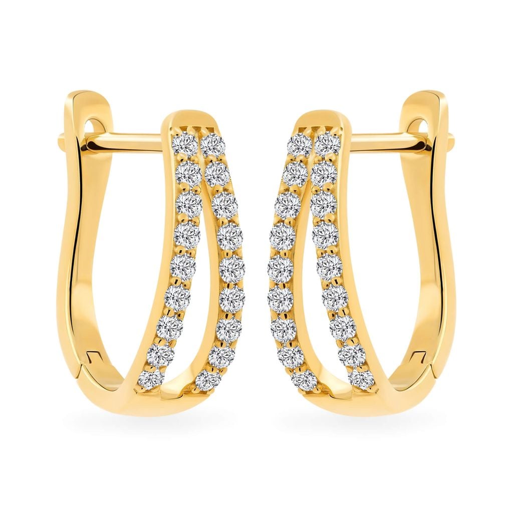 Hoa tai vàng vàng 18K gắn đá CZ DOJI AFEM001099D1CZ1 