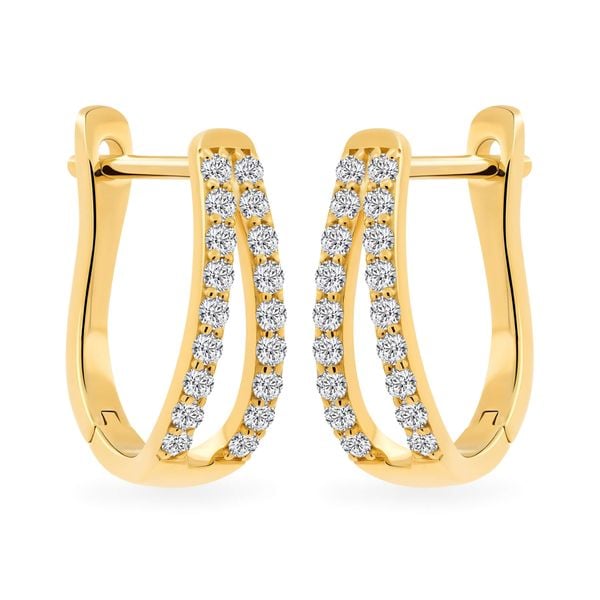 Hoa tai vàng vàng 18K gắn đá CZ DOJI AFEM001099D1CZ1