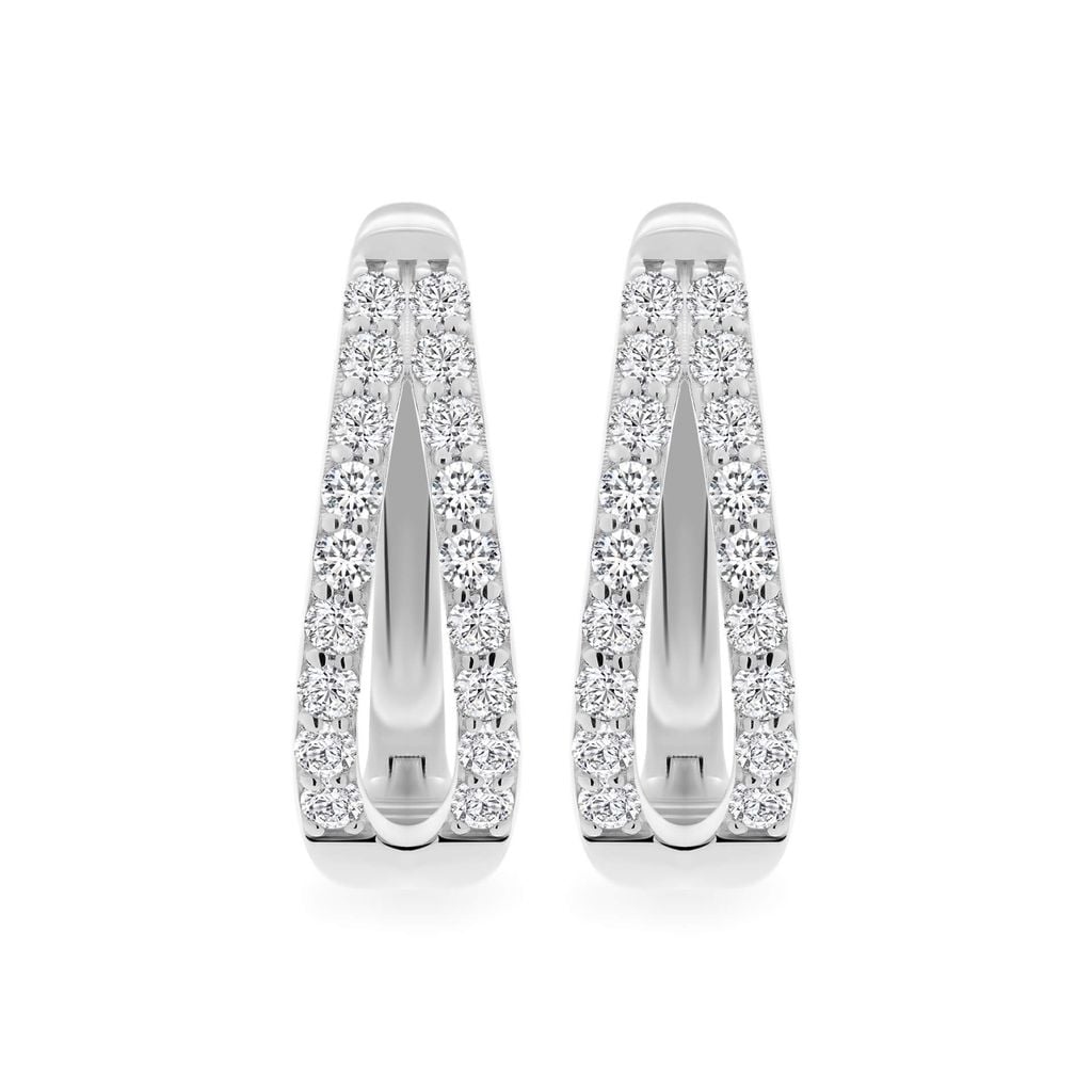 Hoa tai vàng trắng 18K gắn đá CZ DOJI AFEM001099D2CZ1 