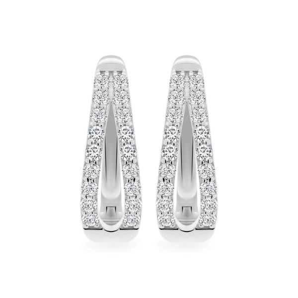 Hoa tai vàng trắng 18K gắn đá CZ DOJI AFEM001099D2CZ1