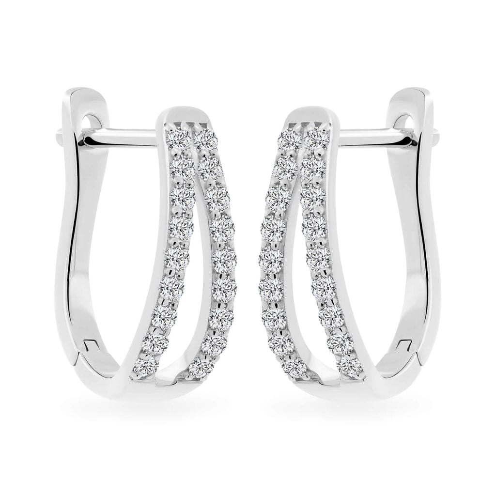 Hoa tai vàng trắng 18K gắn đá CZ DOJI AFEM001099D2CZ1 