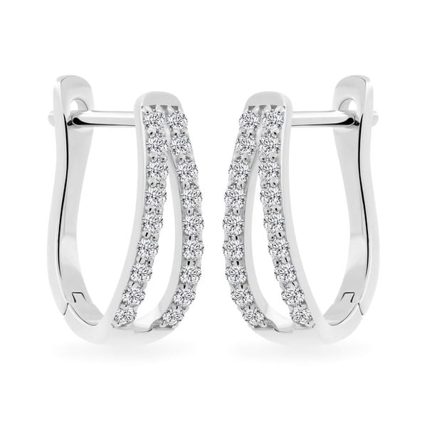 Hoa tai vàng trắng 18K gắn đá CZ DOJI AFEM001099D2CZ1