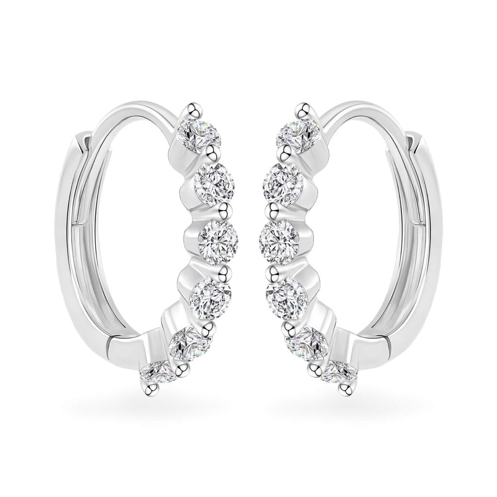 Hoa tai vàng trắng 18K gắn đá CZ DOJI AFEM001129D2CZ1 