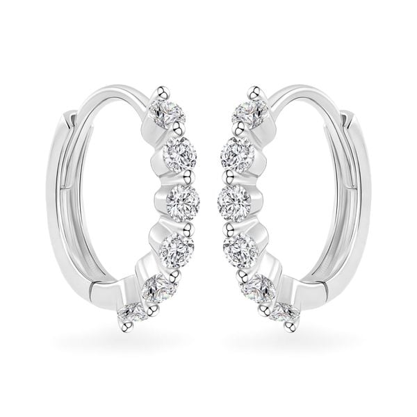 Hoa tai vàng trắng 18K gắn đá CZ DOJI AFEM001129D2CZ1