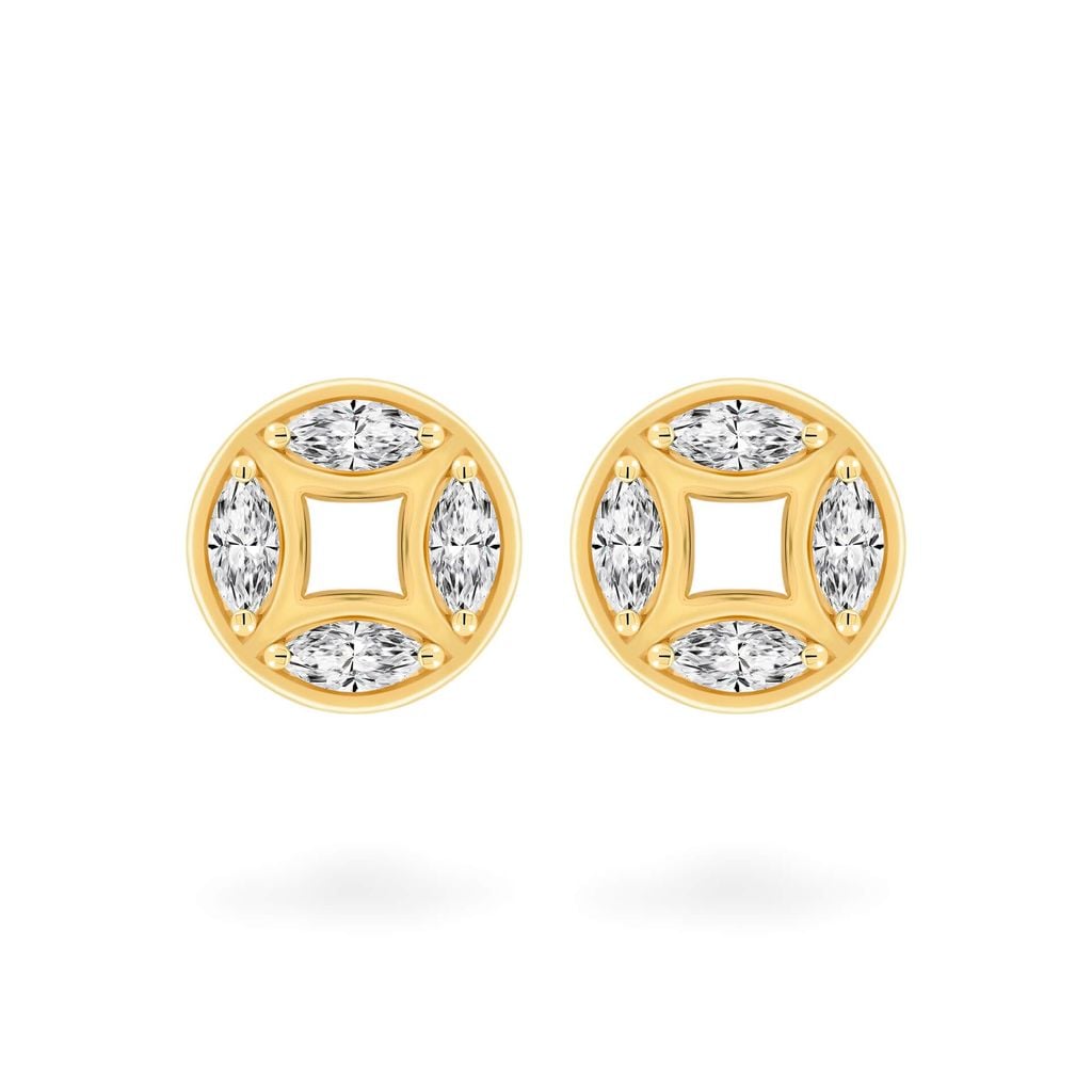 Hoa tai vàng vàng 18K gắn đá CZ DOJI AFEM001136D1CZ1 