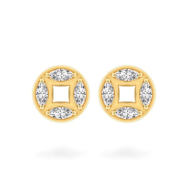 Hoa tai vàng vàng 18K gắn đá CZ DOJI AFEM001136D1CZ1
