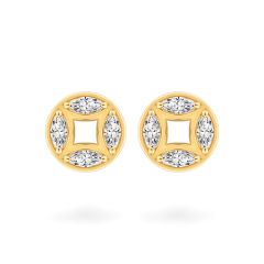 Hoa tai vàng vàng 18K gắn đá CZ DOJI AFEM001136D1CZ1