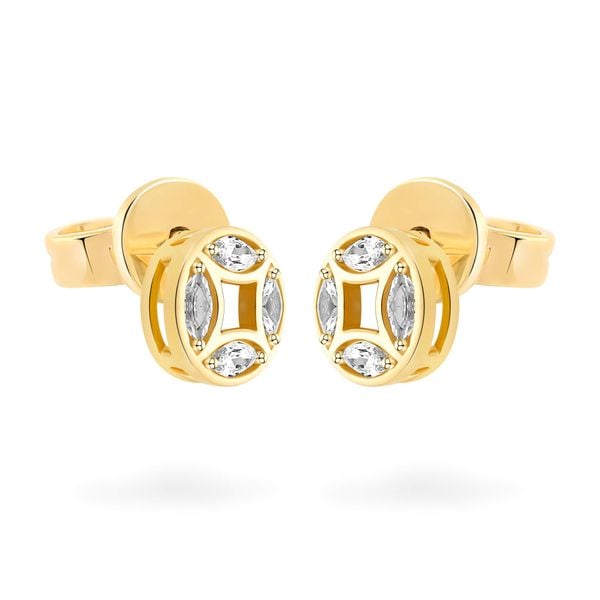 Hoa tai vàng vàng 18K gắn đá CZ DOJI AFEM001136D1CZ1