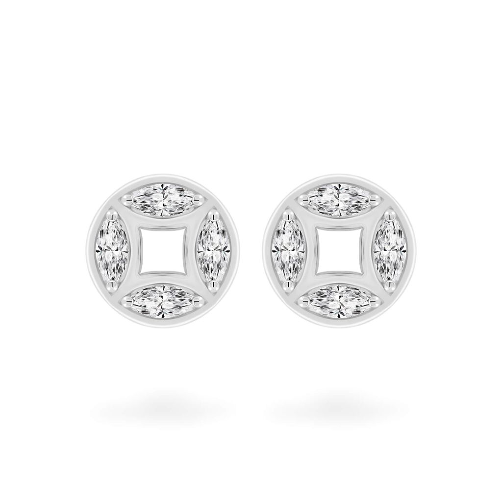 Hoa tai vàng trắng 18K gắn đá CZ DOJI AFEM001136D2CZ1 