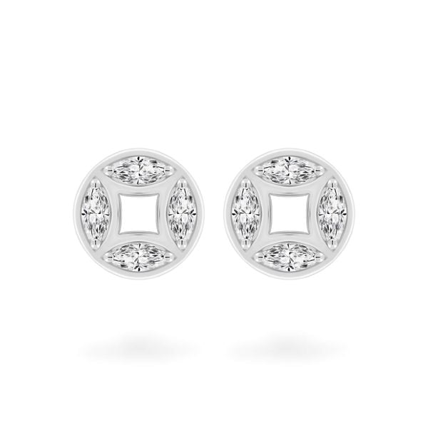 Hoa tai vàng trắng 18K gắn đá CZ DOJI AFEM001136D2CZ1