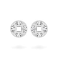 Hoa tai vàng trắng 18K gắn đá CZ DOJI AFEM001136D2CZ1