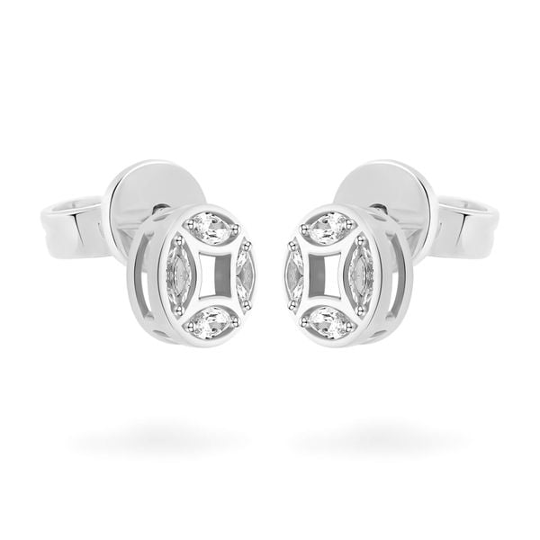 Hoa tai vàng trắng 18K gắn đá CZ DOJI AFEM001136D2CZ1