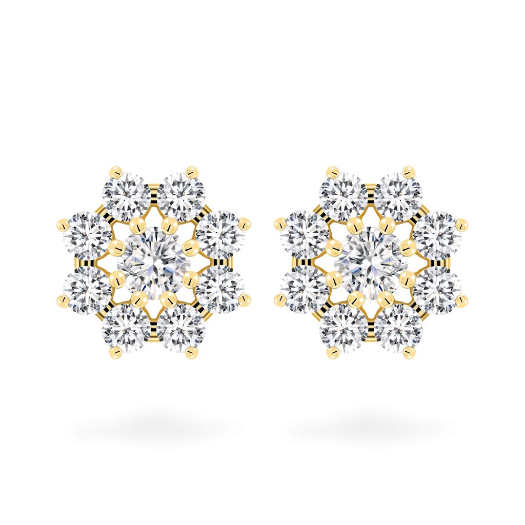 Hoa tai vàng vàng 18K gắn đá CZ DOJI AFEM100192D1CZ1 