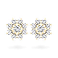 Hoa tai vàng vàng 18K gắn đá CZ DOJI AFEM100192D1CZ1