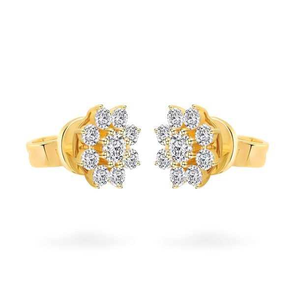 Hoa tai vàng vàng 18K gắn đá CZ DOJI AFEM100192D1CZ1