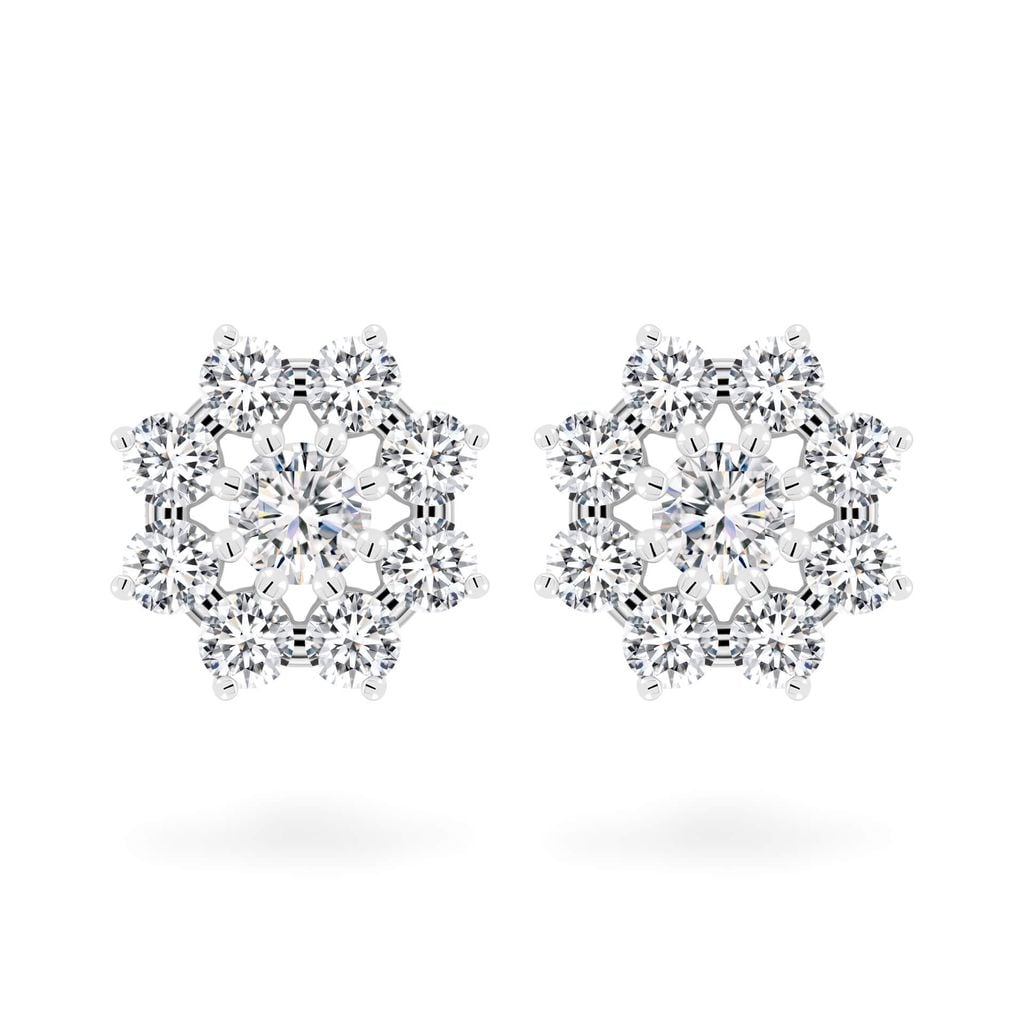 Hoa tai vàng trắng 18K gắn đá CZ DOJI AFEM100192D2CZ1 