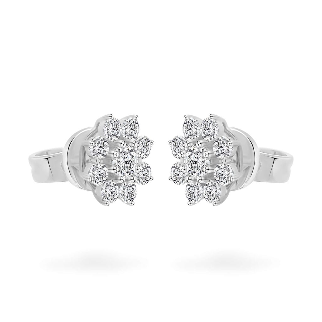 Hoa tai vàng trắng 18K gắn đá CZ DOJI AFEM100192D2CZ1 