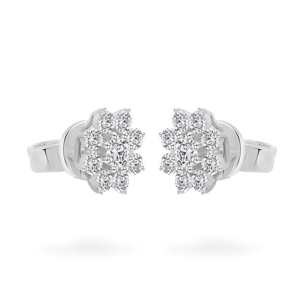 Hoa tai vàng trắng 18K gắn đá CZ DOJI AFEM100192D2CZ1