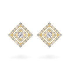 Hoa tai vàng vàng 18K gắn đá CZ DOJI AFEM100270D1CZ1