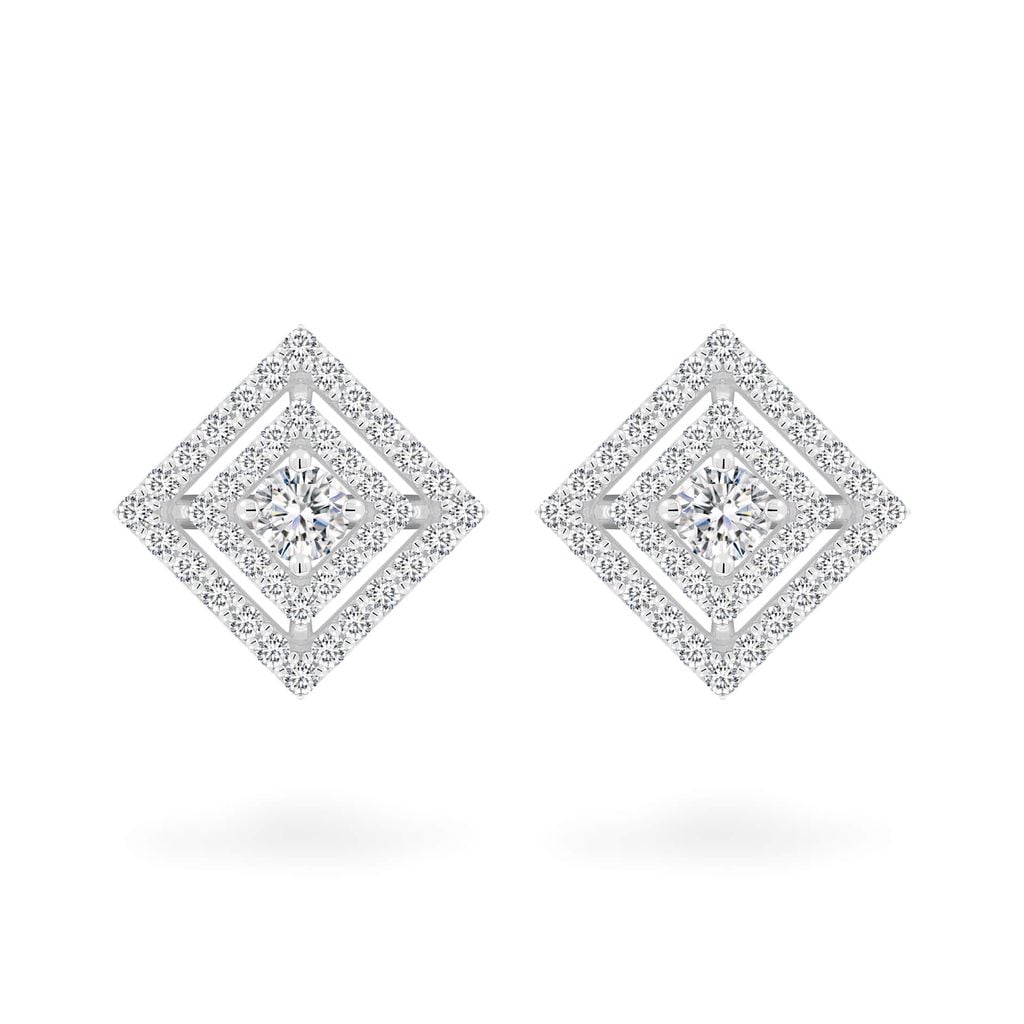 Hoa tai vàng trắng 18K gắn đá CZ DOJI AFEM100270D2CZ1 