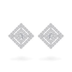 Hoa tai vàng trắng 18K gắn đá CZ DOJI AFEM100270D2CZ1