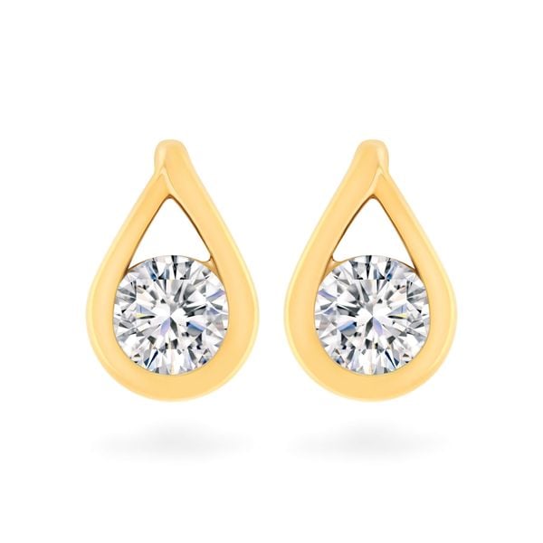 Hoa tai vàng vàng 18K gắn đá CZ DOJI AFEM100533D1CZ1