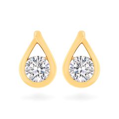 Hoa tai vàng vàng 18K gắn đá CZ DOJI AFEM100533D1CZ1