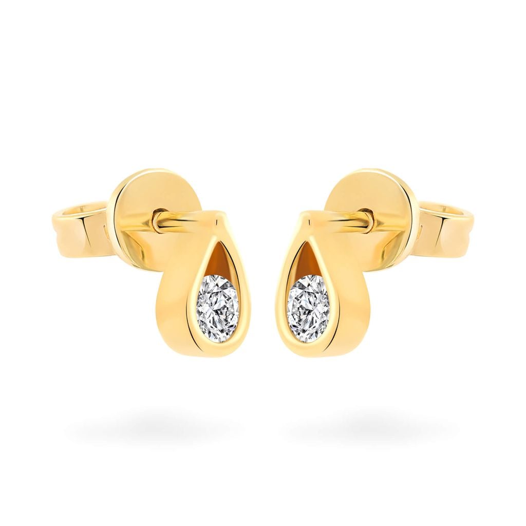 Hoa tai vàng vàng 18K gắn đá CZ DOJI AFEM100533D1CZ1 