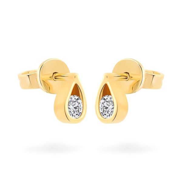 Hoa tai vàng vàng 18K gắn đá CZ DOJI AFEM100533D1CZ1