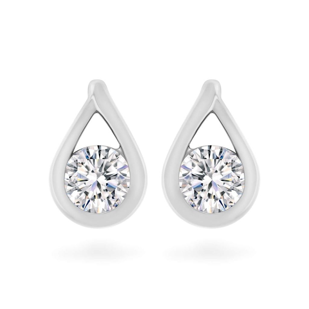 Hoa tai vàng trắng 18K gắn đá CZ DOJI AFEM100533D2CZ1 