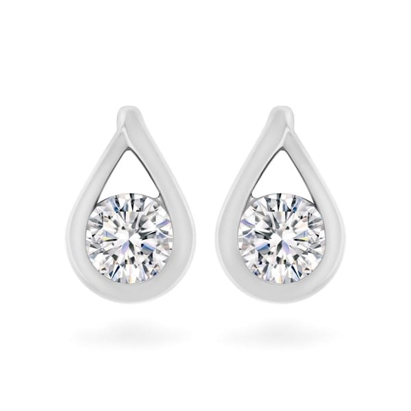 Hoa tai vàng trắng 18K gắn đá CZ DOJI AFEM100533D2CZ1