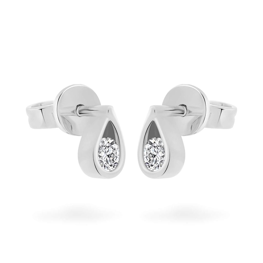 Hoa tai vàng trắng 18K gắn đá CZ DOJI AFEM100533D2CZ1 