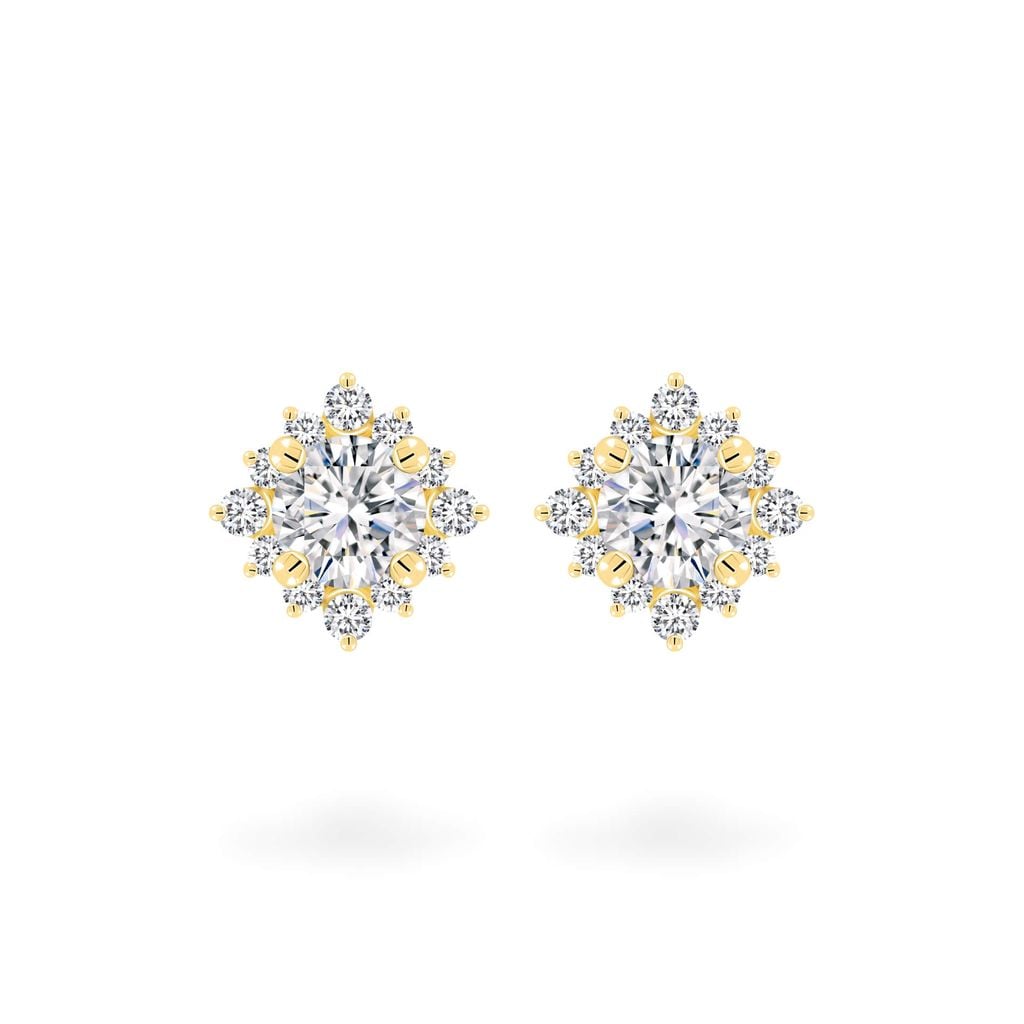 Hoa tai vàng vàng 18K gắn đá CZ DOJI AFEM100536D1CZ1 